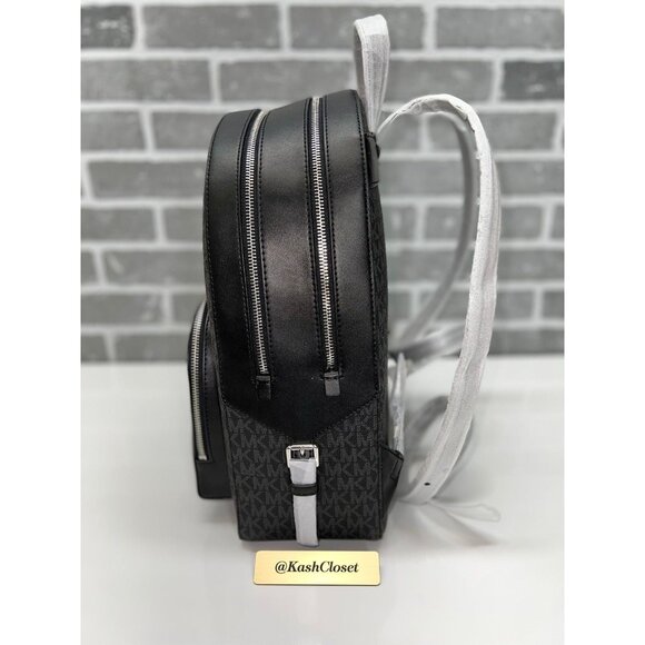 Michael Kors backpack jaycee large front pocket backpack MK signature black - Picture 5 of 11